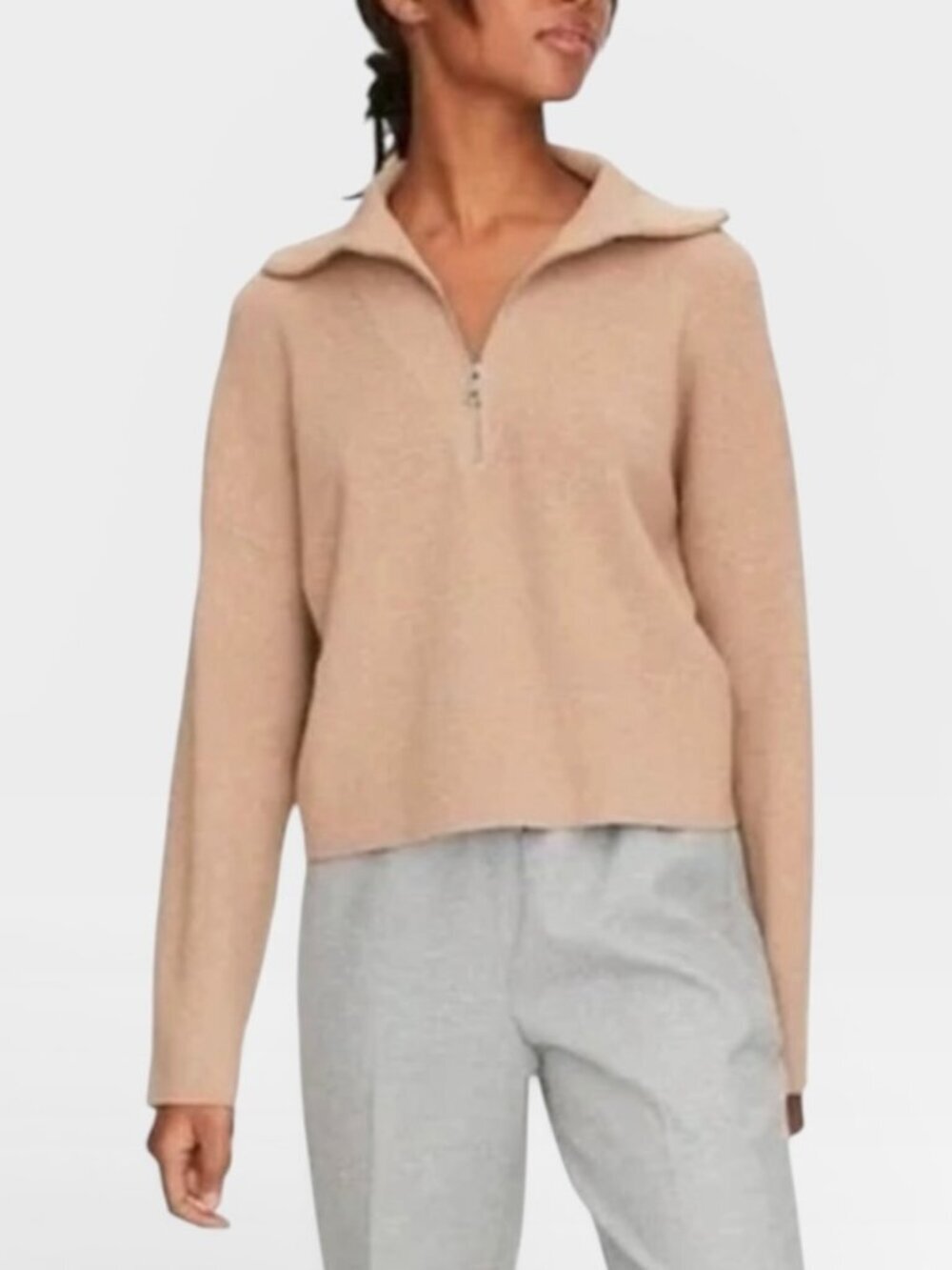 Aritzia Group Babaton Half Zip Sweater Tan